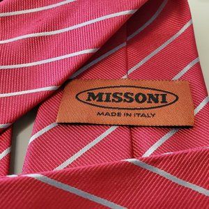 MISSONI Men's 100% Silk Necktie ITALY Designer Geometric Multi-Color Classic